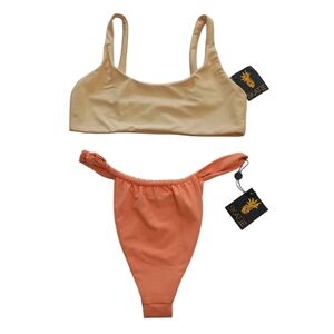 NWT Skatie bikini Designed in Venice orange cream top/buttercream bottom. Size M